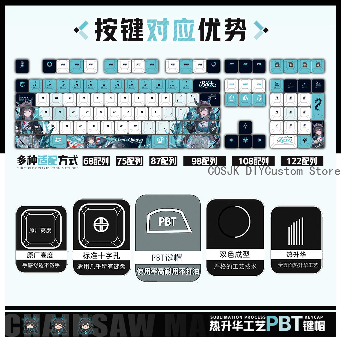 Set di 122 Tasti Anime Chen Qi - Gaming Accessories Keyboards recensione e prezzo