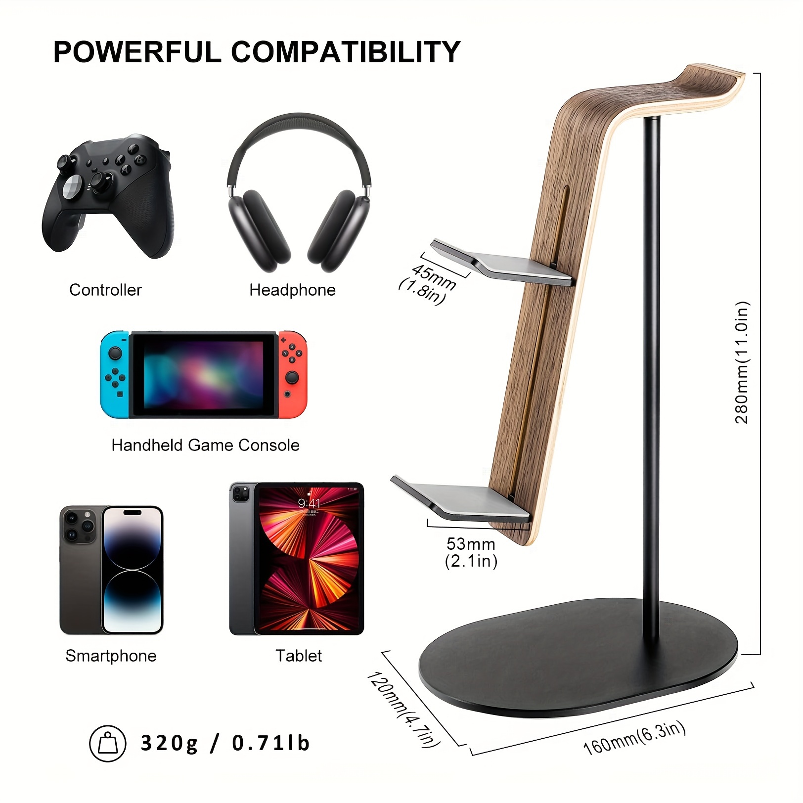 Supporto in legno per controll - Gaming Headphone Accessories recensione e prezzo
